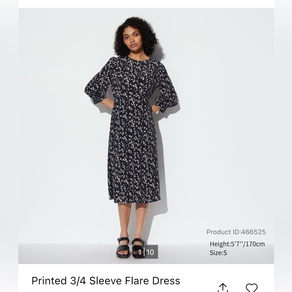 SOLD ❌ UNIQLO Printed 3/4 sleeve Dress